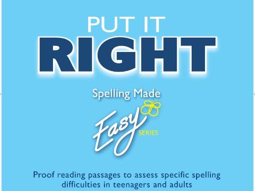 Spelling Made Easy ' Put it Right' Proof Reading Exercises