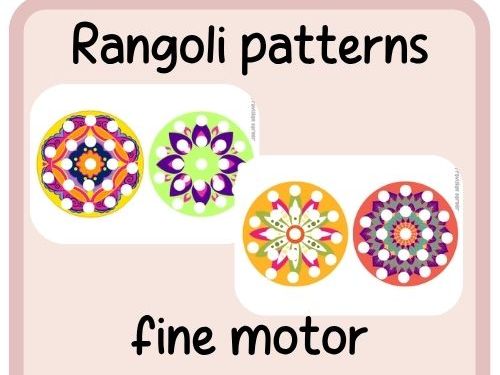 Rangoli pattern fine motor