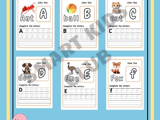 “Alphabet Tracing & Matching Worksheets for Kids”