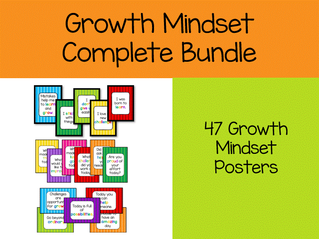 Huge Growth Mindset Display Bundle - Bright stripes