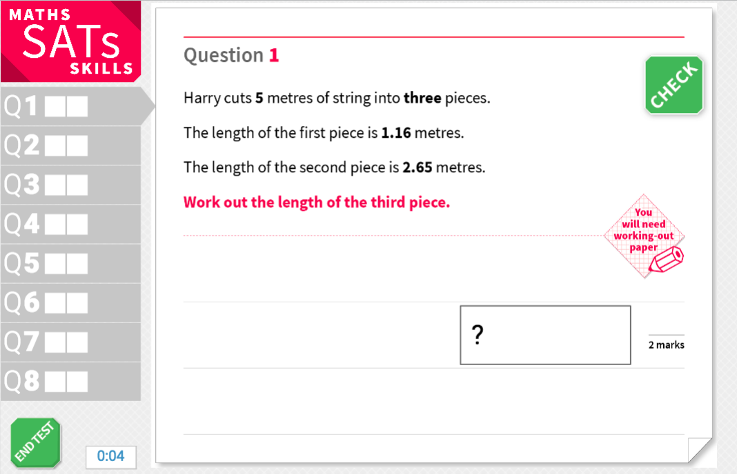Measure problems with decimals KS2 Maths Sats Reasoning Interactive Exercises Teaching
