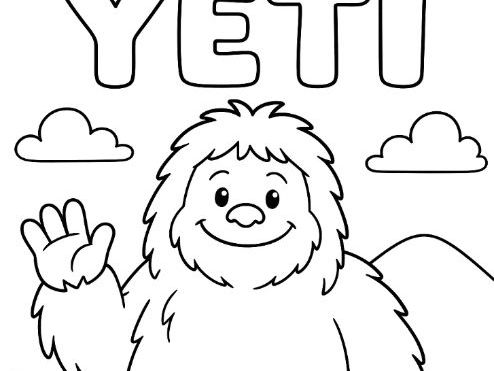 Yeti Colouring Page