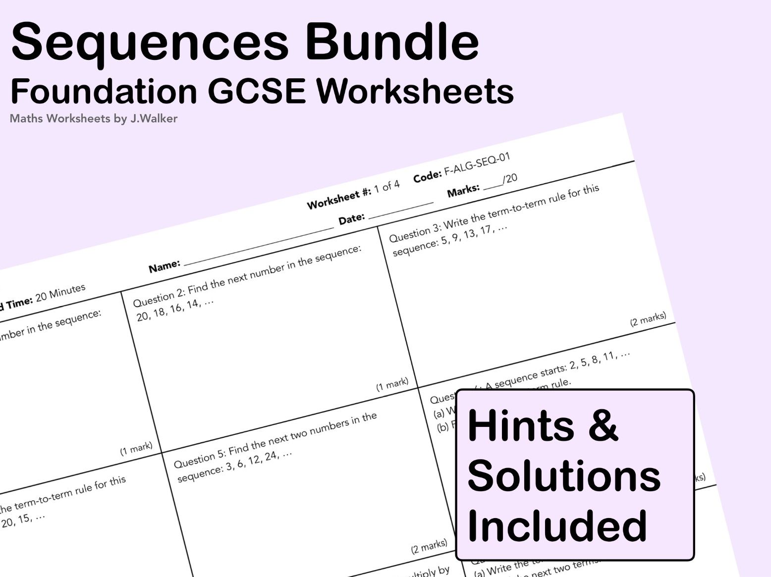 GCSE Maths: Sequences Bundle - Foundation Tier