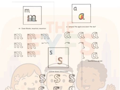 RWI Letter Formation with Rhymes & Flashcards (m, a, s, d, t)