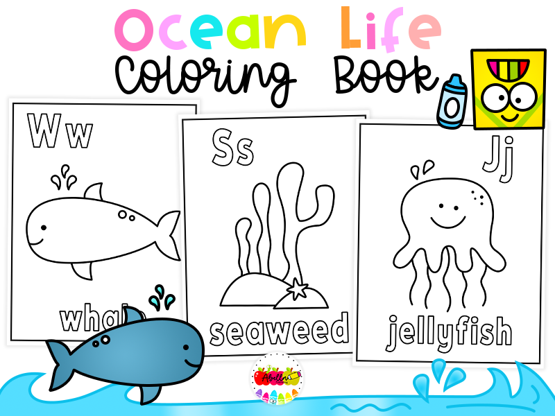 Under the Sea Ocean Animals Coloring Book for Preschool, Kindergarten | Sea Life