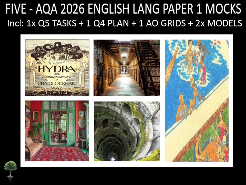 FIVE - AQA PAPER 1 | 2026 FULL MOCKS | Q5 TASKS | Q4 PLAN |AO GRIDS | MODELS