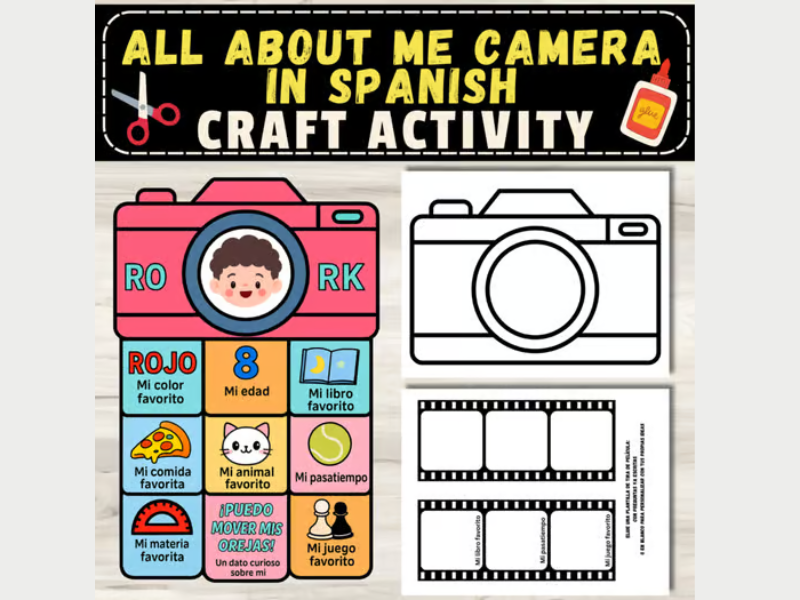 Todo Sobre Mí – Cámara | All About Me Camera Spanish | Back to School Craft