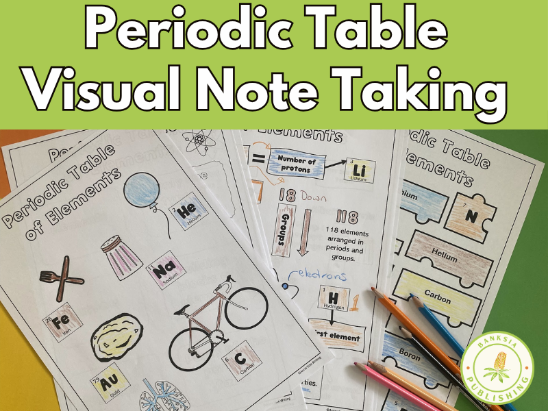 Periodic table of elements visual note taking in chemistry and science