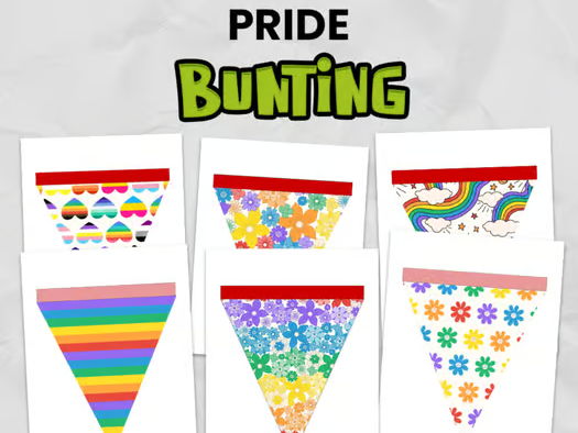 PRIDE Month Bunting | FREEBIE for Middle & High School classroom decor