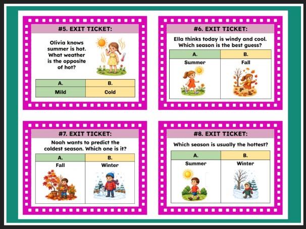 TEKS Science 1.9 - The Four Seasons: Spring, Summer, Fall, Winter