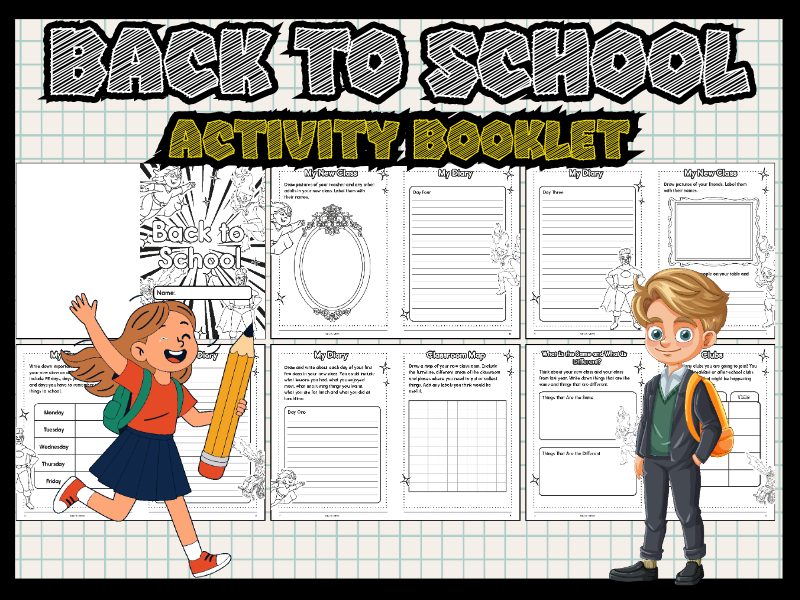 BW Back to School Activity Booklet | First Week Reflection, Timetable & Diary