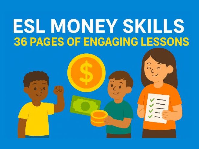 Spoken English Course – Money Topic | 36 Pages of ESL Lessons, Activities & Full Answers