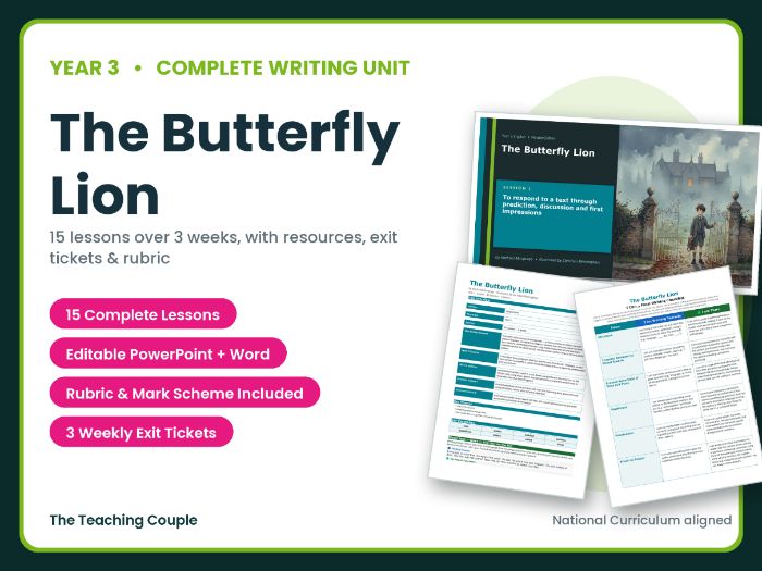 The Butterfly Lion | Year 3 English Unit | 15 Complete Lessons + Resources