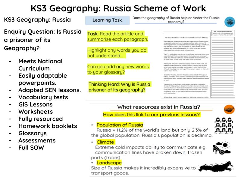 KS3 Geography Russia Scheme of Work