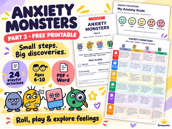 **Anxiety & Self-Esteem Activities for Kids — Fear of Mistakes | Free Printable**