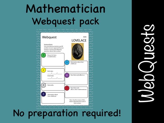 Mathematicians and maths Google web quest (webquest) pack