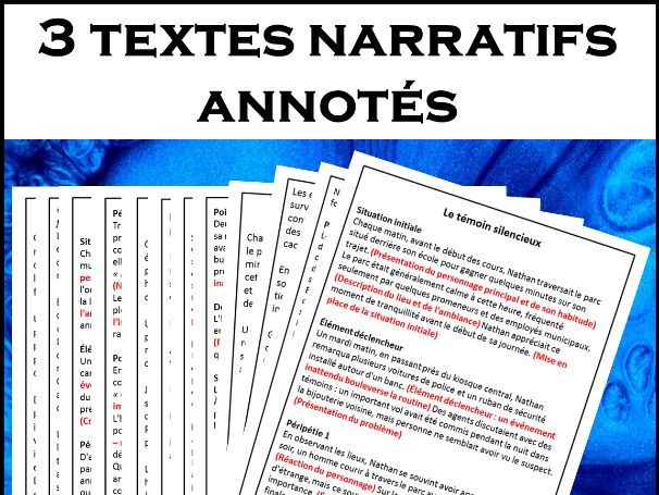 3 textes narratifs annotés – Modèles d’écriture