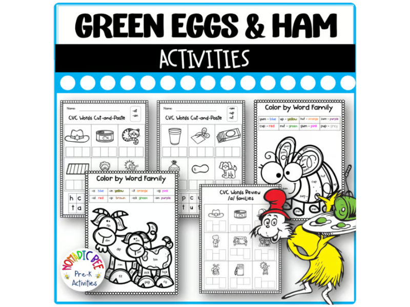 Green Eggs and Ham Activities - Word Families