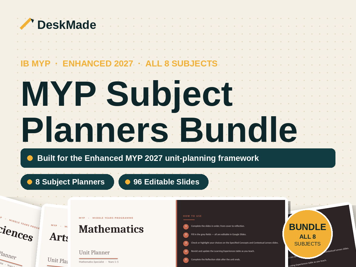 MYP Subject Planners Bundle | Enhanced MYP 2027 | All 8 Subjects | IB MYP