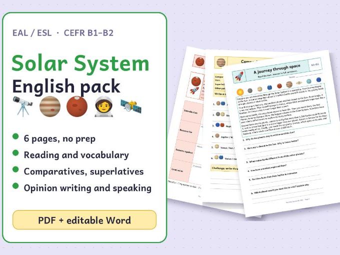 Solar System English Pack: B1–B2 EAL/ESL