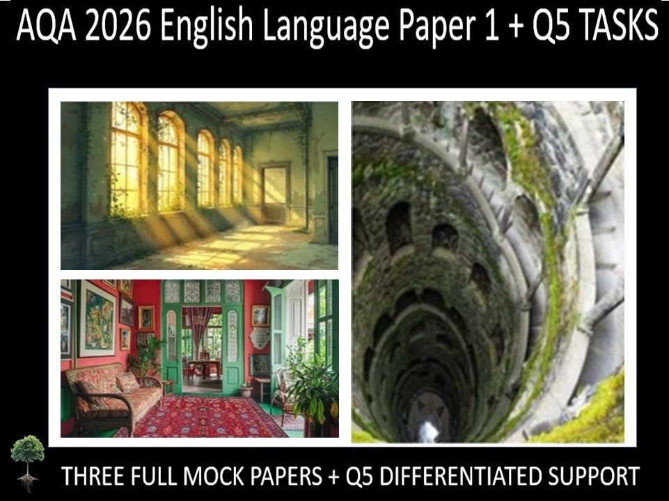 Three AQA 2026 GCSE English Language Paper 1 Mocks | Q5 TASKS