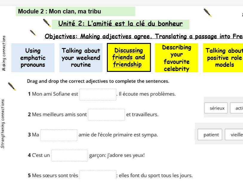New French AQA Higher GCSE Module 2  Mon clan, ma tribu Unit 2 L'amitié est la clé du Bonheu