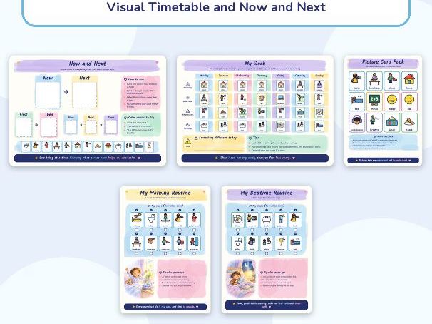 SEND Starter Bundle: Visual Timetable, Now and Next and 44 Picture Cards for Autism, EYFS to KS2