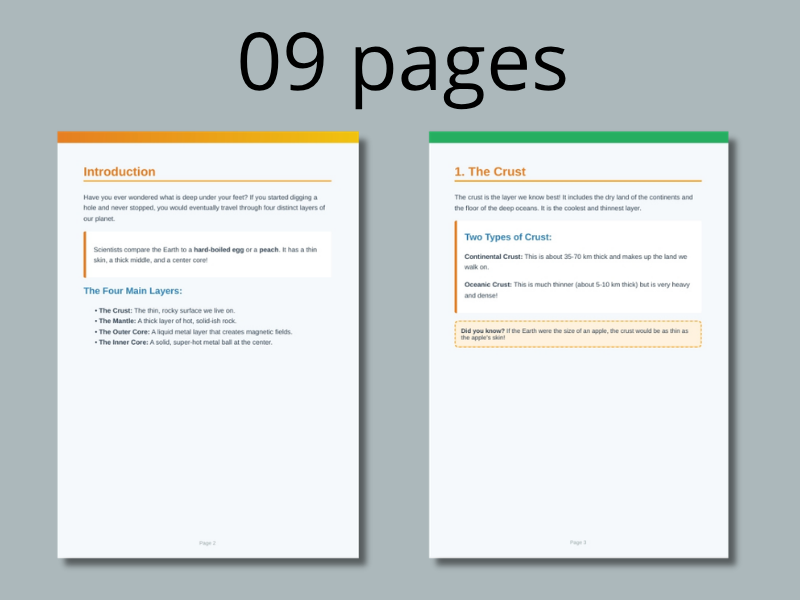 Journey to the Center of the Earth: Layers of the Earth Reading Booklet & Quiz