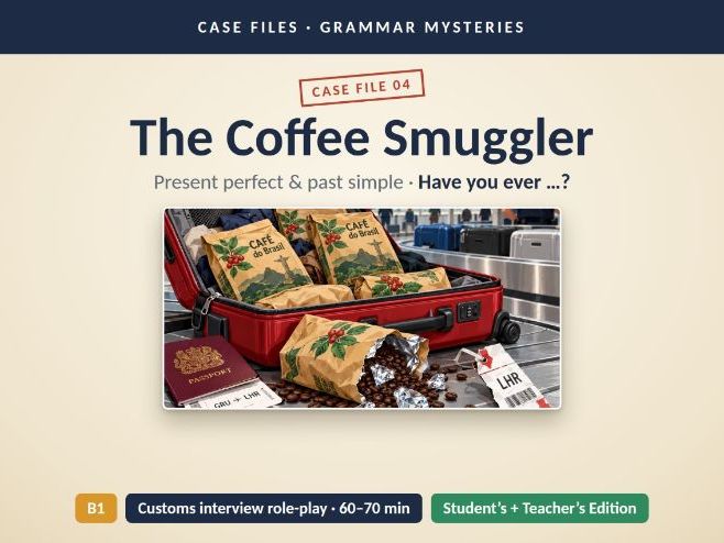 The Coffee Smuggler, Present Perfect and Past Simple ESL Lesson for B1, Customs Role Play