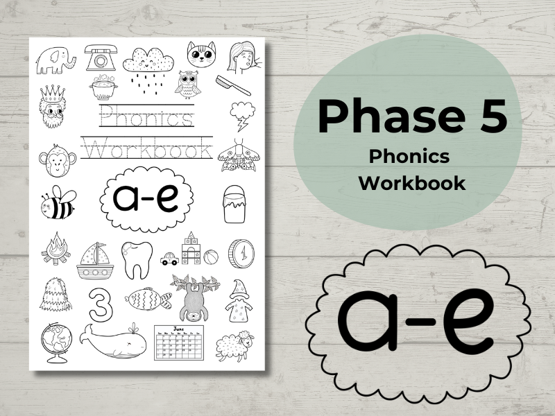 Phase 5 Phonics Workbook a-e sound