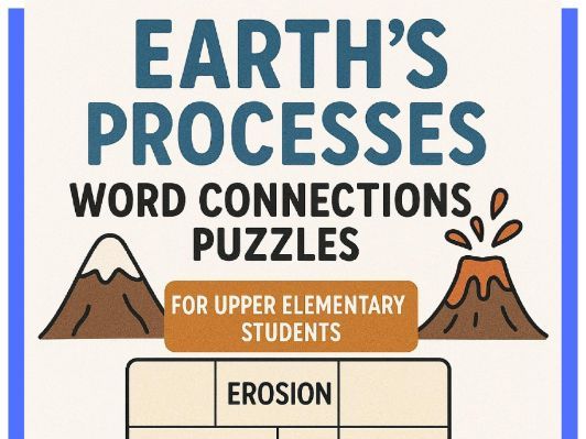 3 Earth's Processes Word Connections Puzzles (Upper Elementary)