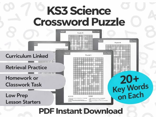 KS3 Physics Forces Crossword – Motion and Forces Vocabulary Revision Activity