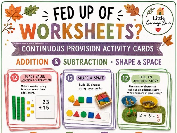 Year 1 Maths Continuous Provision Cards Bundle – Autumn Term