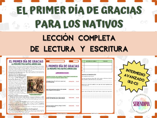 El Día de Gracias y los Nativos Lectura |Thanksgiving Native Americans Reading Comprehension Spanish