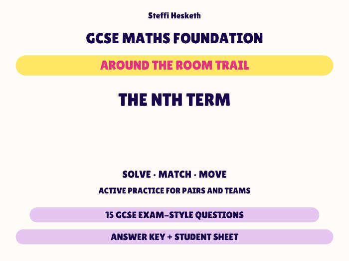 GCSE Foundation Maths The nth Term | Around the Room Trail
