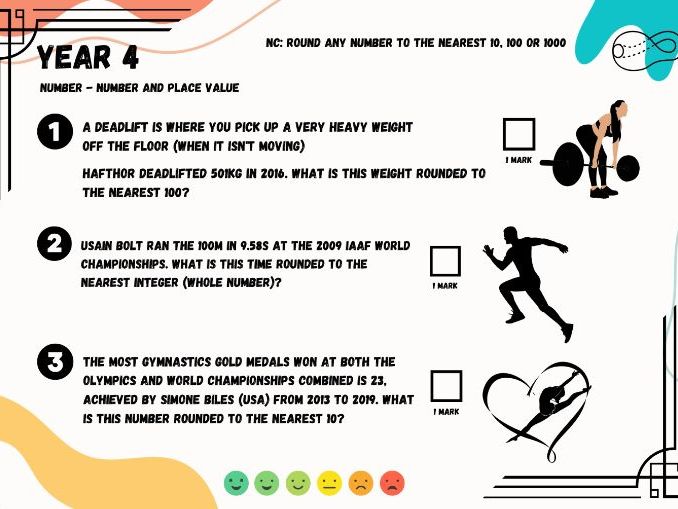 Rounding sports word questions and answers (HA, Y4) Teaching Resources