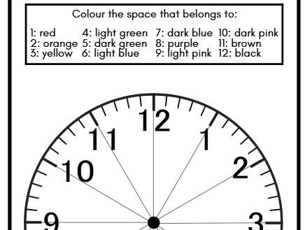 Colour the Clock Activity