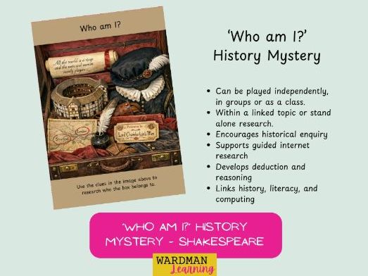 KS2 history mystery William Shakespeare history activity