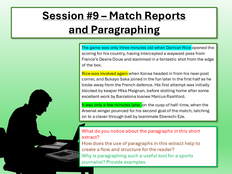 English Sports Journalism Paragraphing