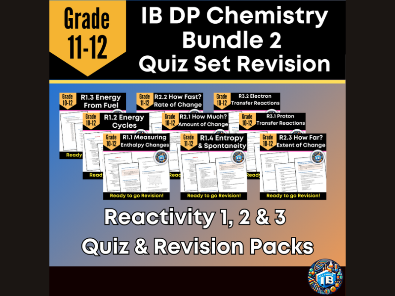 IB DP Chemistry Bundle – Reactivity R1, R2 & R3 Revision Practice 2026