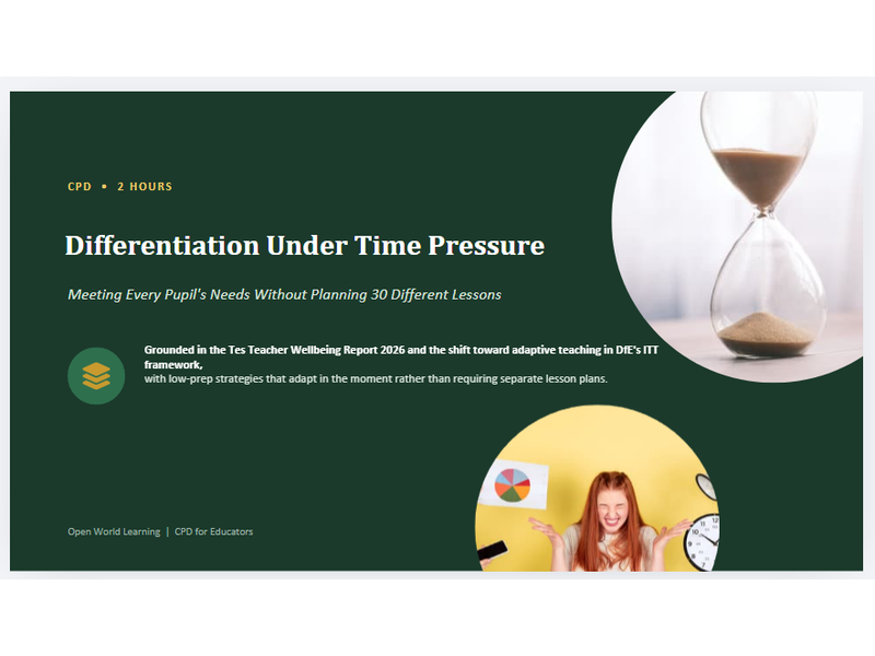 Differentiation Under Time Pressure - CPD Course | Meeting Every Pupil's Needs Without Planning 30