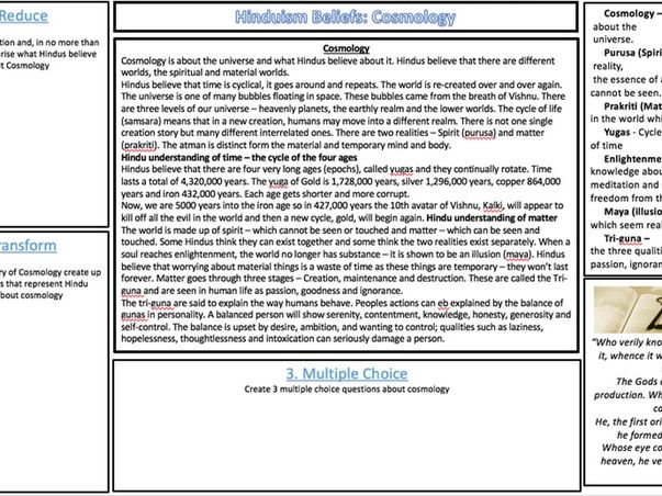 AQA RS New Spec 9-1 Hinduism Cosmology revision sheet