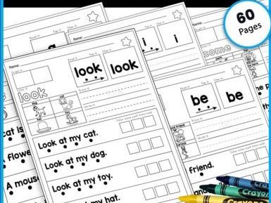 Kindergarten Sight Words - Build a Sentence  reading fluency activities