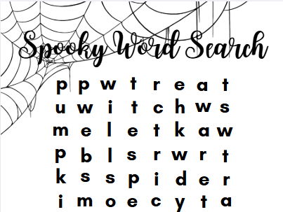 Spooky Word Search for Halloween