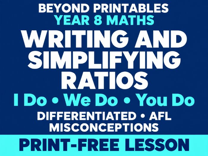 Writing and Simplifying Ratios | I Do, We Do, You Do | Year 8 Maths print-free LESSON