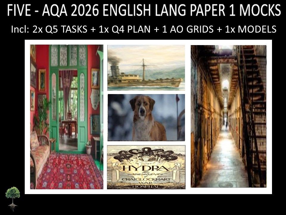 FIVE - AQA PAPER 1 | 2026 FULL MOCKS | Q5 TASKS | Q4 PLAN |AO GRIDS | MODELS