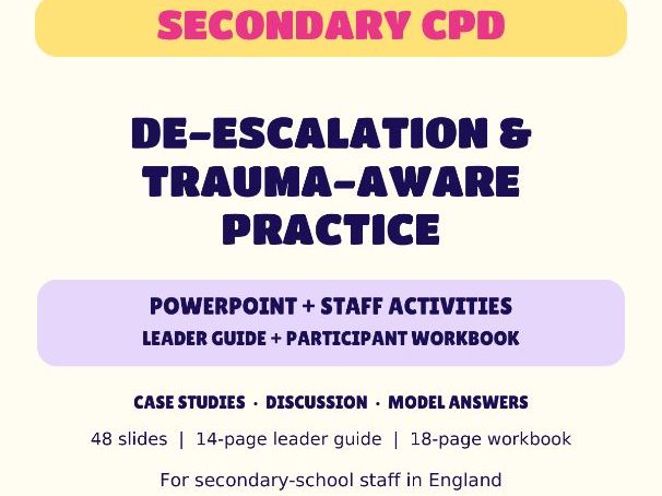 De-escalation & Trauma-aware Practice | Secondary CPD