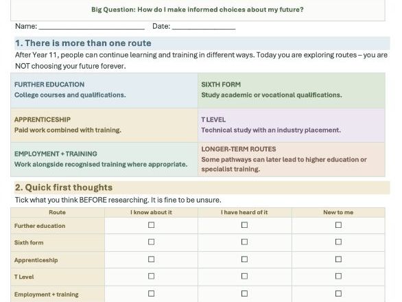 Year 9 – DEVELOP: Career Choices & Pathways