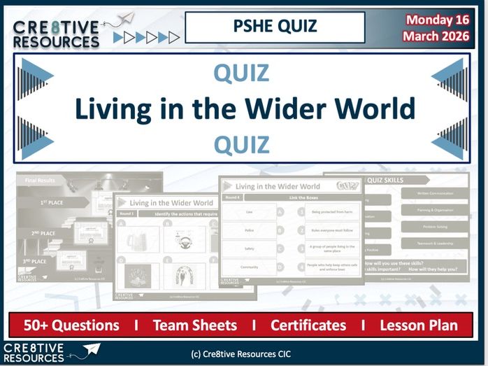 Living in Wider World - End of Term Y4 PSHE Quiz