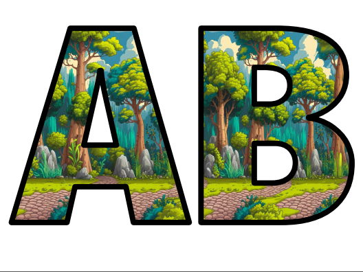 Forest Woodland Path Story Book Lettering Set Display Title Letters ...